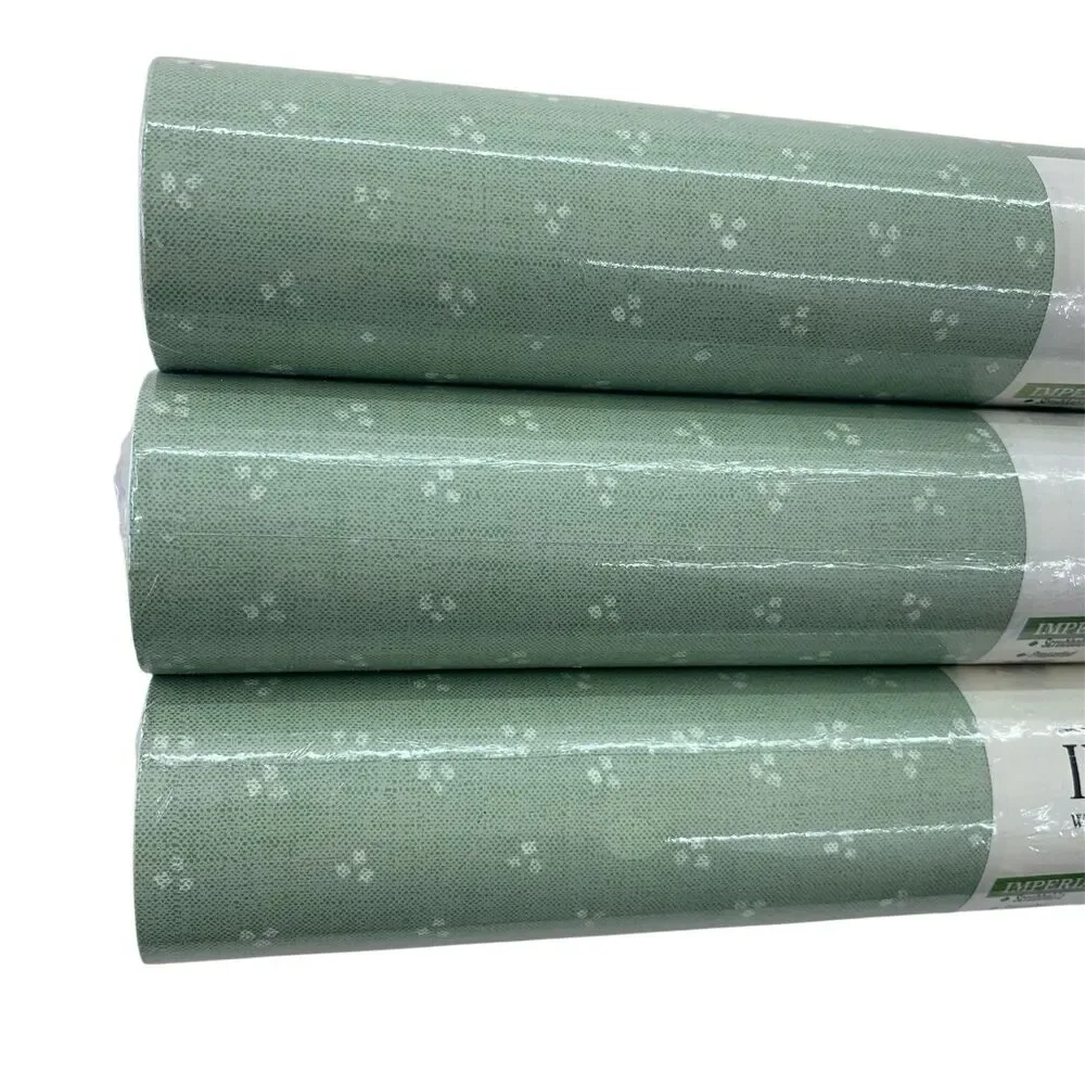3 Count Imperial Wallcoverings Wallpaper Vintage Green, White Dots